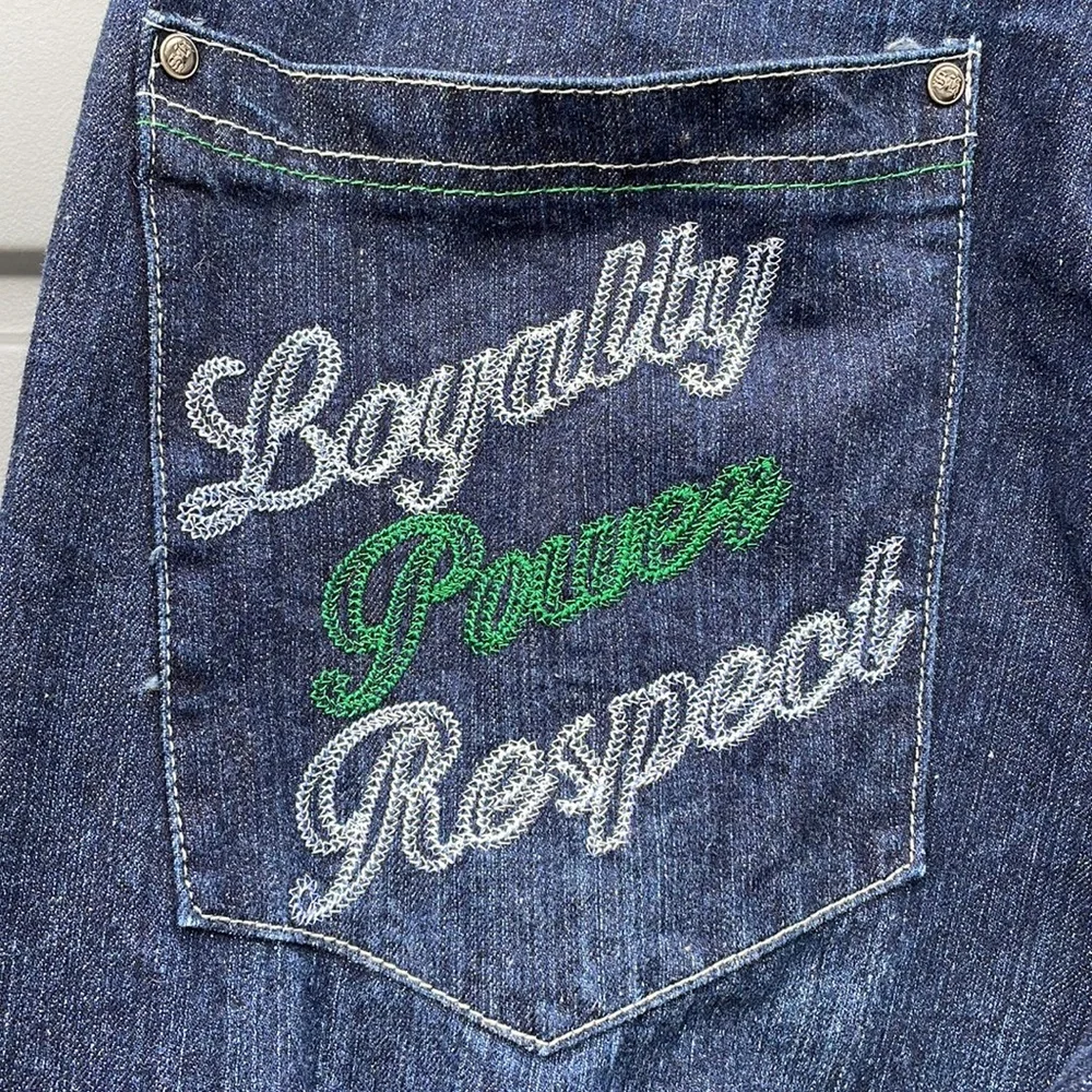 RARE SITH Satin in the Hood LOYALTY POWER RESPECT Men’s Big & Tall Jeans Sz 40 - Picture 4 of 10